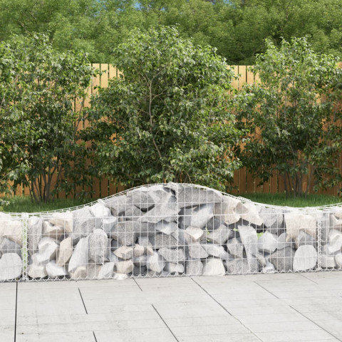 Paniers à gabions arqués 2 pcs 200x30x40/60 cm fer galvanisé