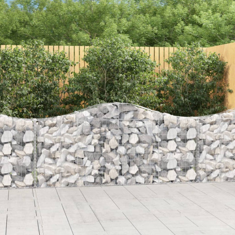 Paniers à gabions arqués 15 pcs 200x30x80/100 cm fer galvanisé