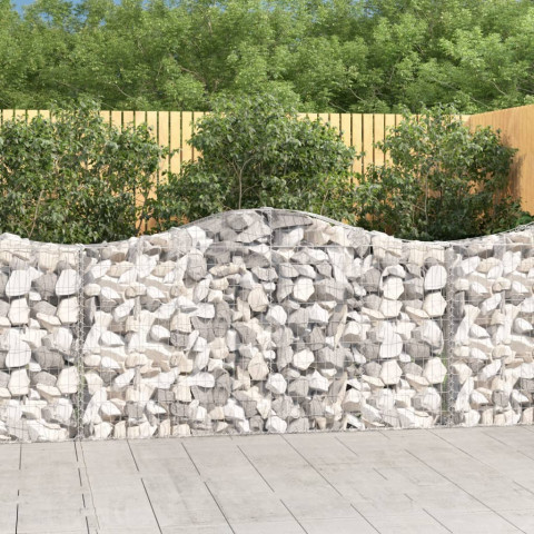 Paniers à gabions arqués 13 pcs 200x30x100/120 cm fer galvanisé