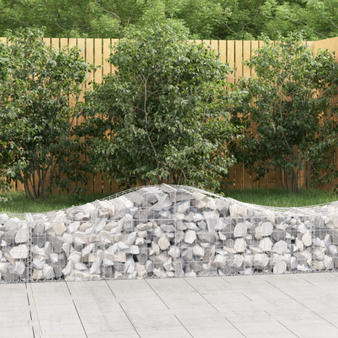 Paniers à gabions arqués 10 pcs 200x50x40/60 cm fer galvanisé