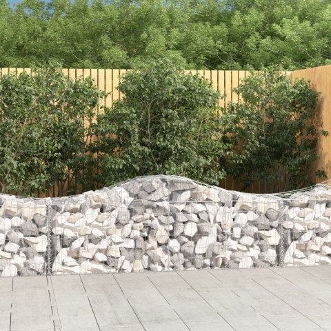 Paniers à gabions arqués 7 pcs 200x50x60/80 cm fer galvanisé