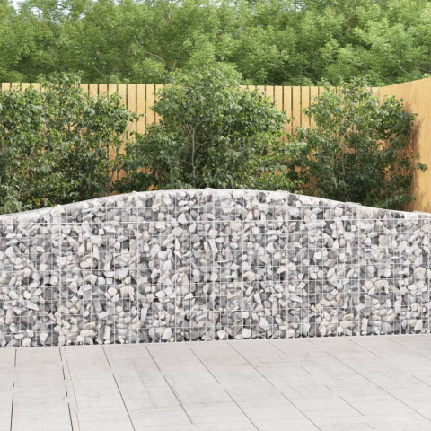 Paniers à gabions arqués 4 pcs 400x30x80/100 cm fer galvanisé