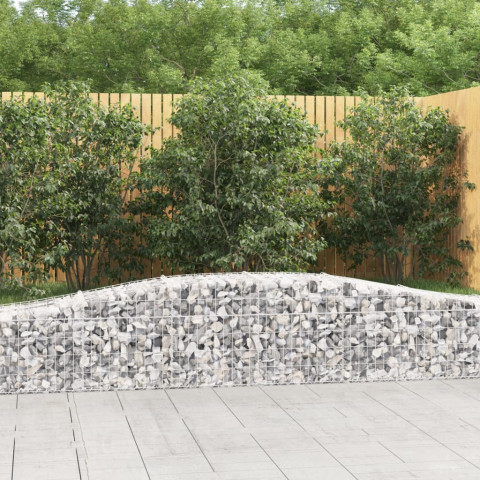 Paniers à gabions arqués 5 pcs 400x50x40/60 cm fer galvanisé