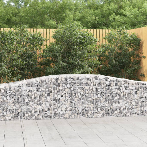 Paniers à gabions arqués 6 pcs 400x50x60/80 cm fer galvanisé