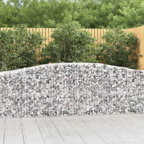 Paniers à gabions arqués 25 pcs 400x50x80/100 cm fer galvanisé