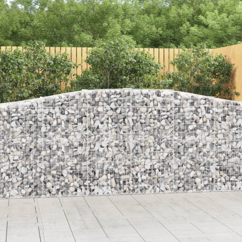 Paniers à gabions arqués 7 pcs 400x50x100/120 cm fer galvanisé