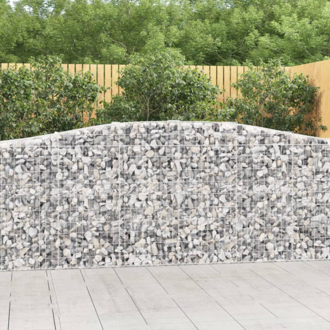 Paniers à gabions arqués 8 pcs 400x50x100/120 cm fer galvanisé