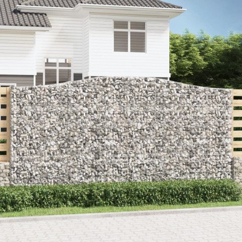 Paniers à gabions arqués 4 pcs 400x50x200/220 cm fer galvanisé