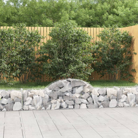 Paniers à gabions arqués 5 pcs 200x30x40/60 cm fer galvanisé