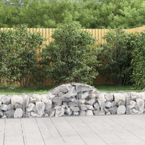 Paniers à gabions arqués 3 pcs 200x50x40/60 cm fer galvanisé