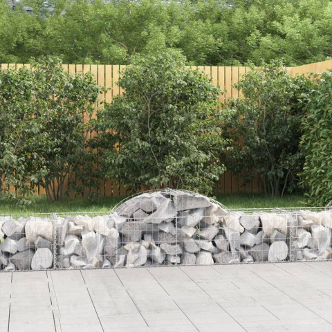 Paniers à gabions arqués 12 pcs 200x50x40/60 cm fer galvanisé