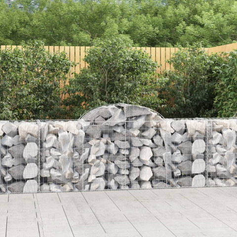 Paniers à gabions arqués 14 pcs 200x50x80/100 cm fer galvanisé