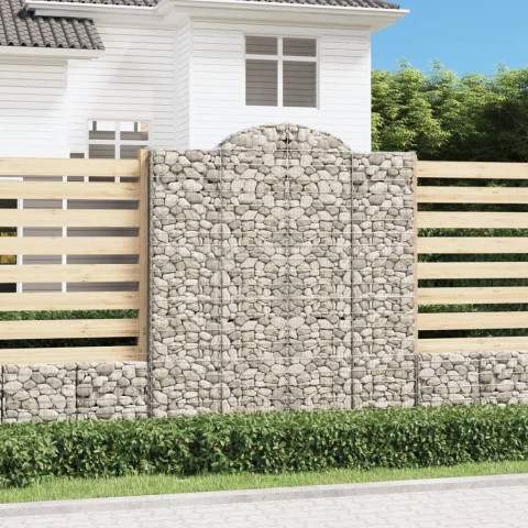 Paniers à gabions arqués 6 pcs 200x50x220/240 cm fer galvanisé