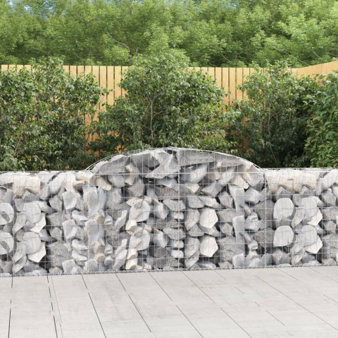 Paniers à gabions arqués 10 pcs 300x50x80/100 cm fer galvanisé