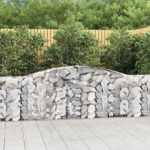 Paniers à gabions arqués 25 pcs 400x30x80/100 cm fer galvanisé