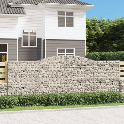 Paniers à gabions arqués 5 pcs 400x30x140/160 cm fer galvanisé