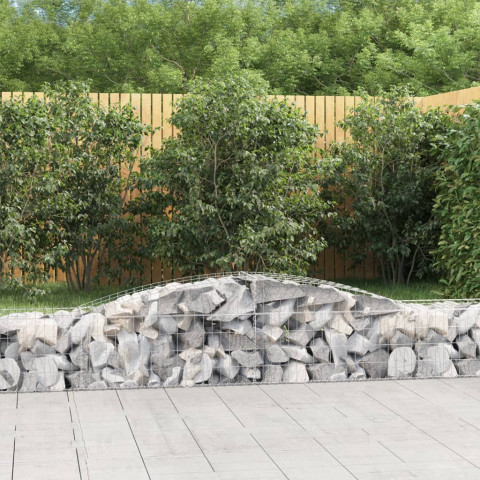 Paniers à gabions arqués 9 pcs 400x50x40/60 cm fer galvanisé