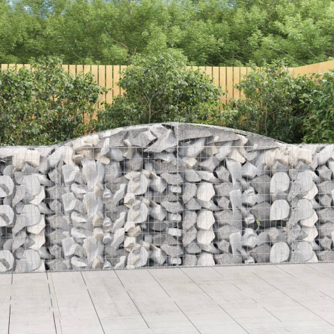 Paniers à gabions arqués 9 pcs 400x50x100/120 cm fer galvanisé