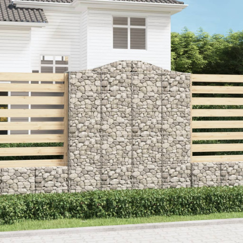 Panier de gabions arqué 200x50x220/240 cm fer galvanisé