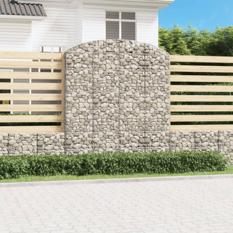 Panier de gabions arqué 200x30x220/240 cm fer galvanisé