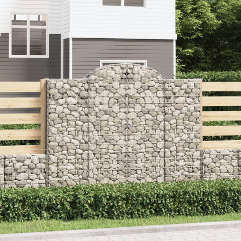 Panier de gabions arqué 200x50x160/180 cm fer galvanisé