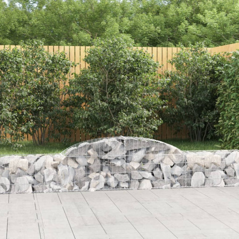 Panier de gabions arqué 300x30x40/60 cm fer galvanisé