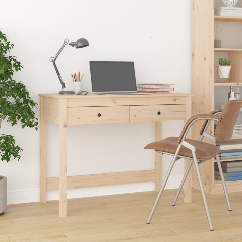 Bureau avec tiroirs 100x50x78 cm bois massif de pin