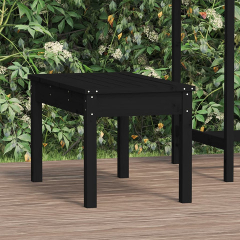 Banc de jardin meuble de patio d'extérieur terrasse noir 80 x 44 x 45 cm bois massif de pin helloshop26 02_0011758
