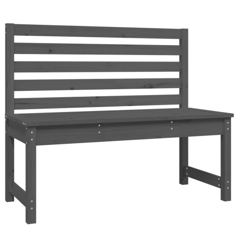 Banc de jardin meuble de patio d'extérieur terrasse gris 109 cm bois massif de pin helloshop26 02_0011724