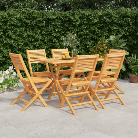 Ensemble à manger de jardin 7 pcs bois de teck solide