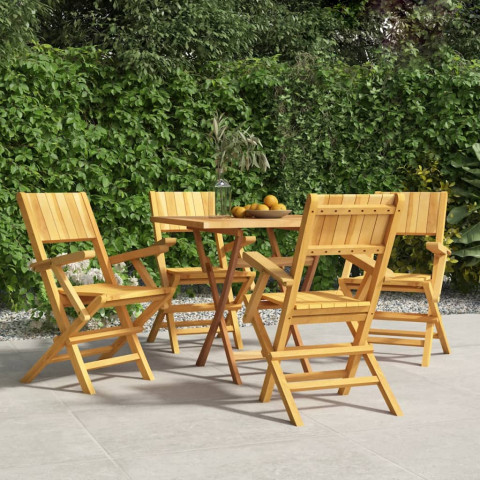 Chaises de jardin pliantes 4 pcs 55x61x90 cm bois massif teck