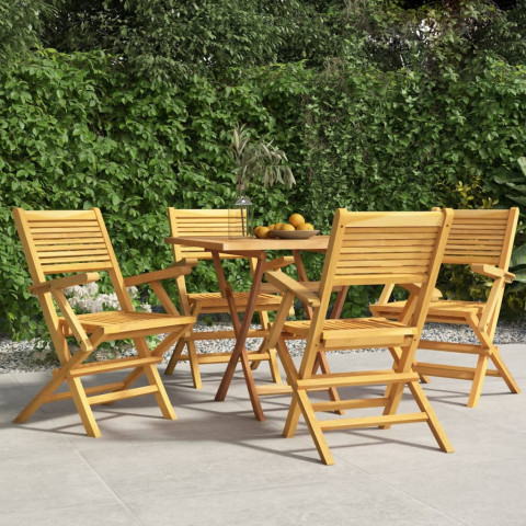 Chaises de jardin pliantes 4 pcs 55x62x90 cm bois massif teck