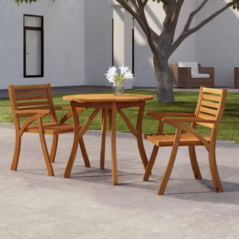 Table de jardin ø 85 cm bois d'acacia solide