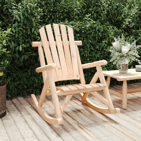 Chaise à bascule de jardin 69x96x101 cm bois massif d'épicéa