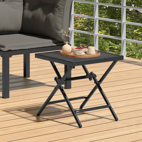 Table de jardin pliable anthracite 38x38x38 cm treillis d'acier