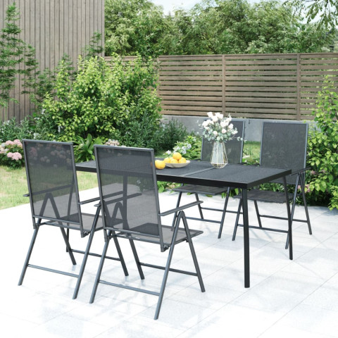 Ensemble à manger de jardin 5 pcs anthracite acier