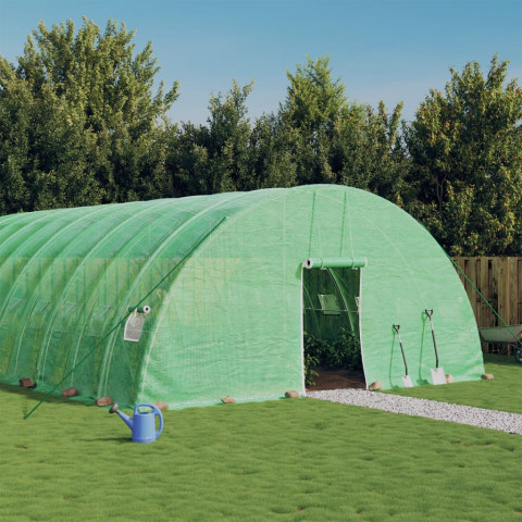 Serre avec cadre en acier vert 36 m² 6x6x2,85 m