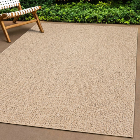 Tapis 160x230 cm aspect jute intérieur et extérieur