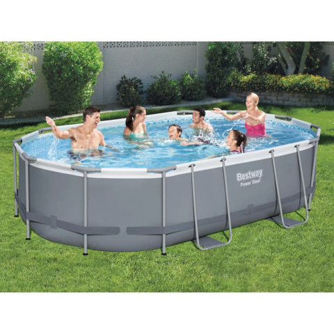 Ensemble de piscine power steel ovale 488x305x107 cm