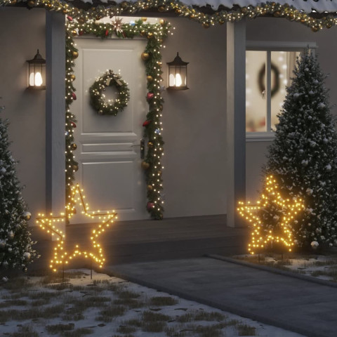  Décoration lumineuse étoile de Noël avec piquets 115 LED 85 cm