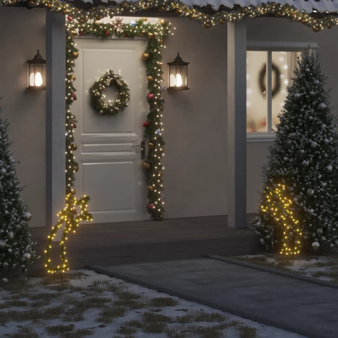  Décoration lumineuse météore de Noël avec piquets 80 LED 62 cm