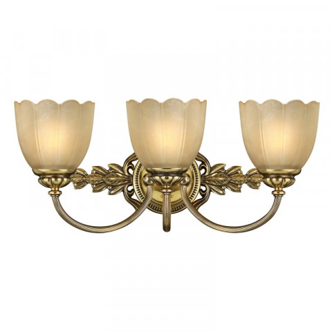 Applique isabella, laiton bruni et verre, 3 ampoules