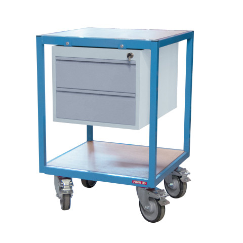 Servante atelier 2 plateaux bois 600 x 600 mm 400 kg - 880010599