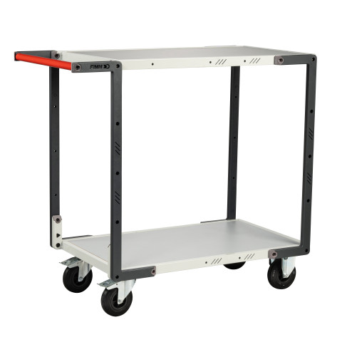 Servante montée 2 plateaux mélaminé 850 x 500 mm roues CC 250 kg - 886721112