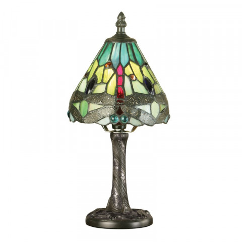 Lampe 14 cm dragonfly green, verre et résine