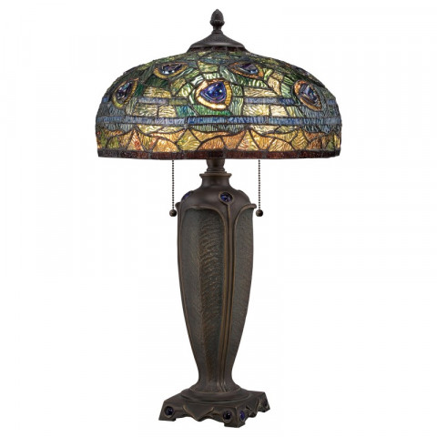 Lampe lynch, bronze et verre tiffany