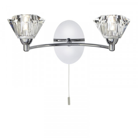 Applique 2 ampoules sierra, en chrome et verre
