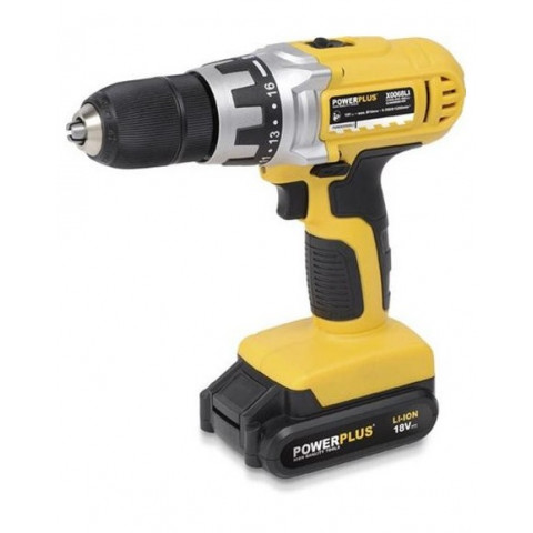 Powerplus perceuse sans fil 18v li-ion + 2 batteries - powx0068li