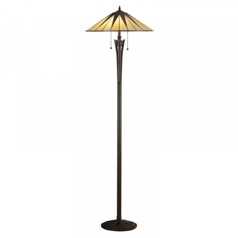 Lampadaire 2 ampoules dark star, verre et résine