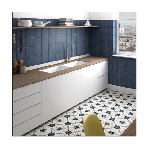 arcade blue art nouveau carrelage aspect carreaux de ciment vieilli 20 x 20 cm distriartisan